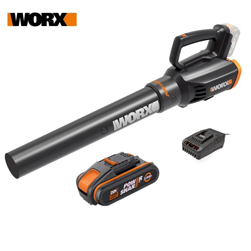 WORX-turbina WG547E de 20V, soplador inalámbrico de aire al vacío, soplador de aire eléctrico, colector de polvo, HLED