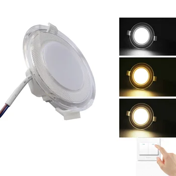 

LED ceiling downlight lamp light 5w 7w round 220V three colors shape recessed Indoor living room Kitchen Bedroom corridor panel