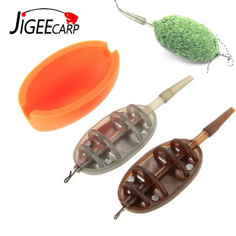 

JIGEECARP 1/10sets Carp Fishing Series Bait Lead Sinker Baiting Device Nest Device Attached Bait Feeder Throw Tool Tackle