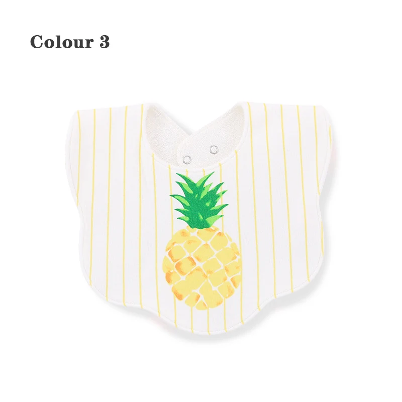 Color3 Printed Baby Cotton Bandana Bib Newborn Boy Girl Cartoon Circular Burp Cloth Absorbent Bib Waterproof Newborn Double Layer Towel - Цвет: Color3