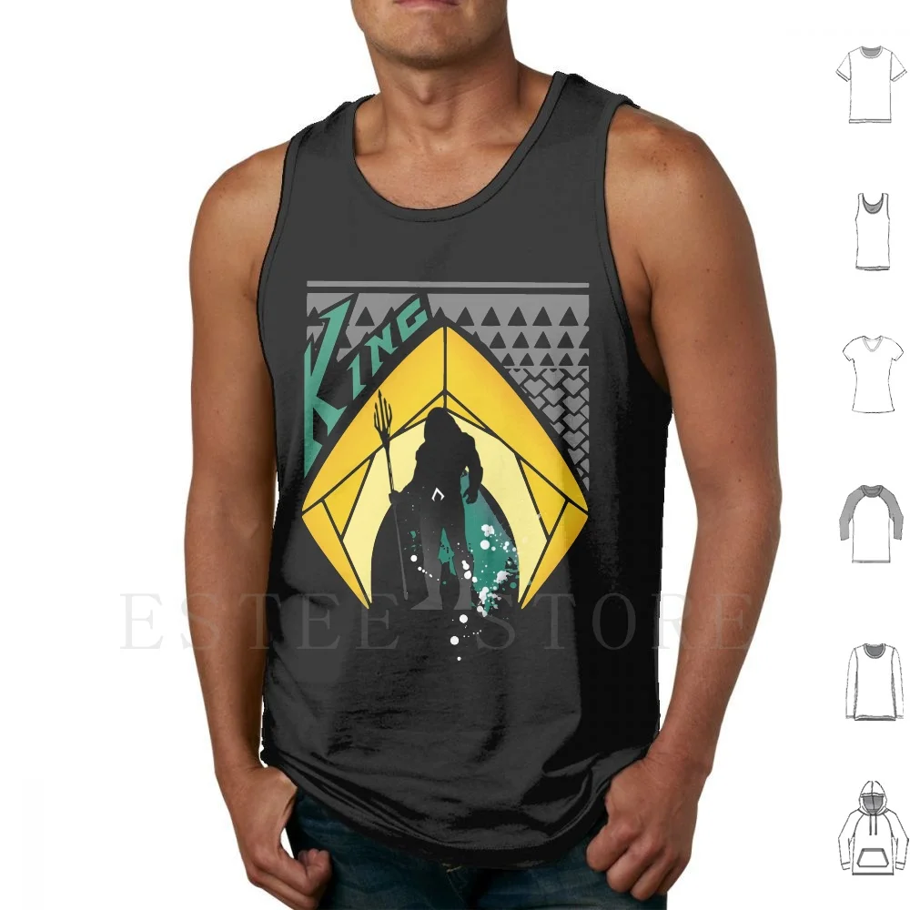 King Of The Seas Canotte Gilet Senza Maniche King Seas Ocean Man Black Aqua Super Bat Nerd Supereroi Comics Queen Sharks