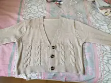 Knit Cardigan Short Sweter Women Jacket High-Waist Solid-Color Winter New Small Autumn