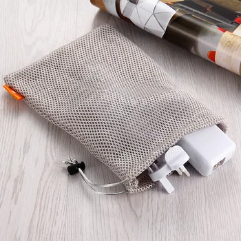 

1pc Portable Nylon Mesh Storage Bag Anti-fouling Dust-proof Scratch-resistant Protective Bag For Gadgets Phone Cable Pad