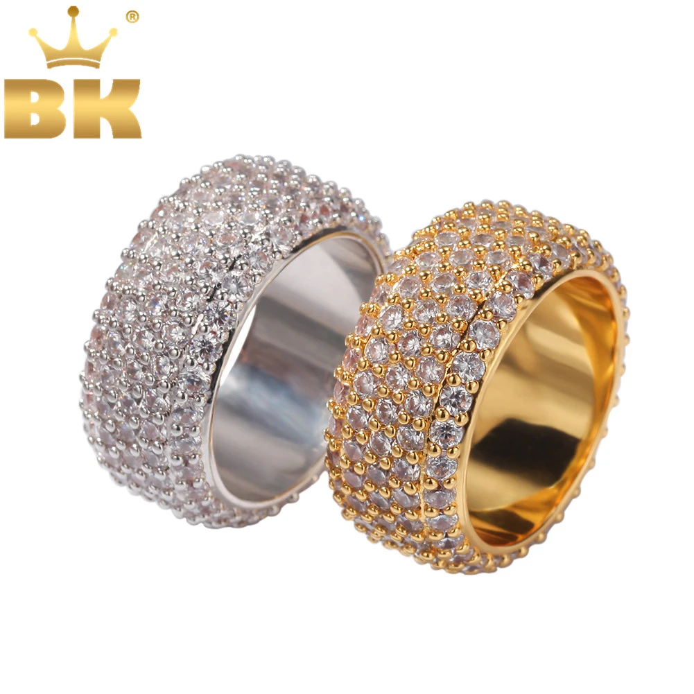Кольцо BLING KING с фианитом для мужчин и женщин украшение микрозакрепкой 10 мм цвет