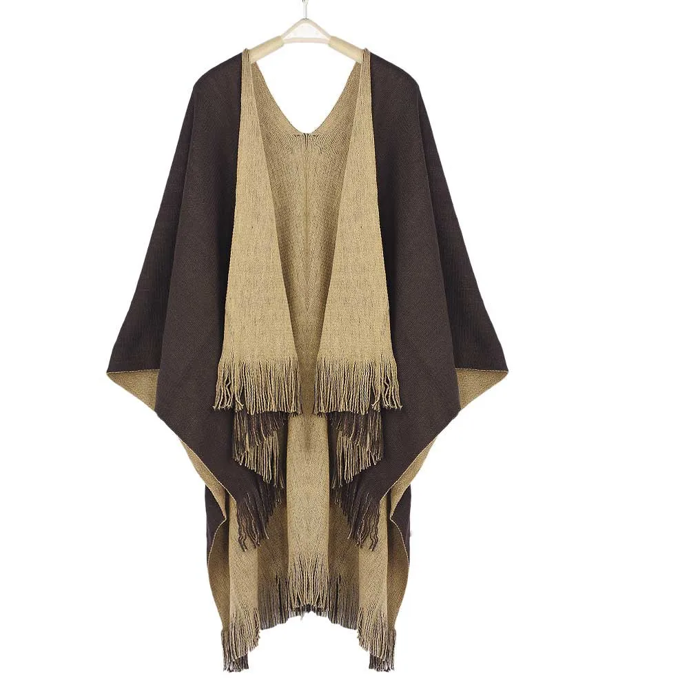 

Women Winter Knitted Cashmere Poncho Capes Shawl Cardigans Sweater Coat #4S11