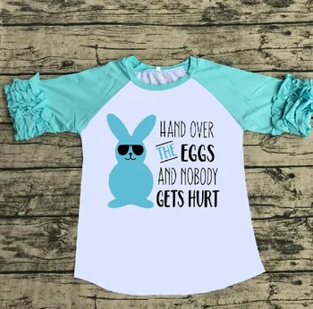 

new arrivals Easter baby girls spring summer children clothes cotton half sleeve dress bunny rabbit raglan shirts