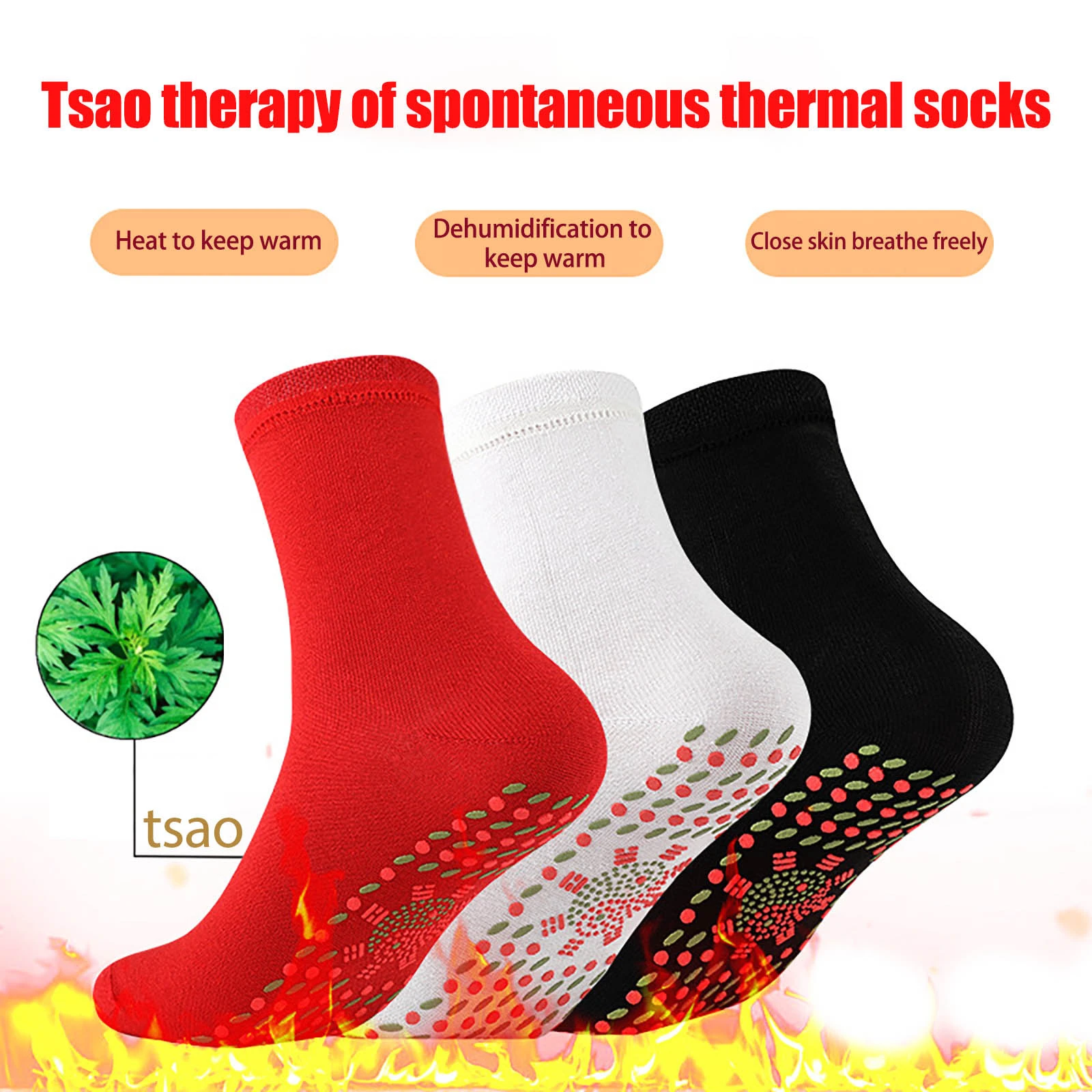 Men Women Anti-fatigue Tourmaline Magnetic Socks Self Heating Therapy Magnetic