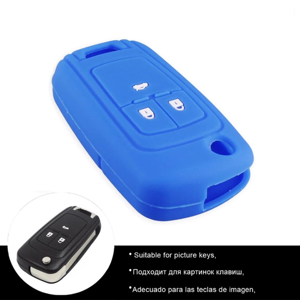 KEYYOU 3 кнопки силиконовый чехол для ключа автомобиля шевроле круз Chevrolet Cruze Aveo Lova