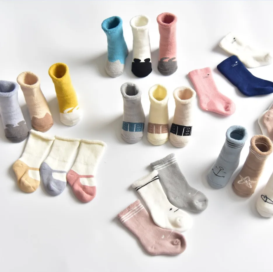 

New Style Winter Style Looped Pile Children Tube Socks Baby Stockings Newborns Cotton Thick Towel Socks Relent Socks