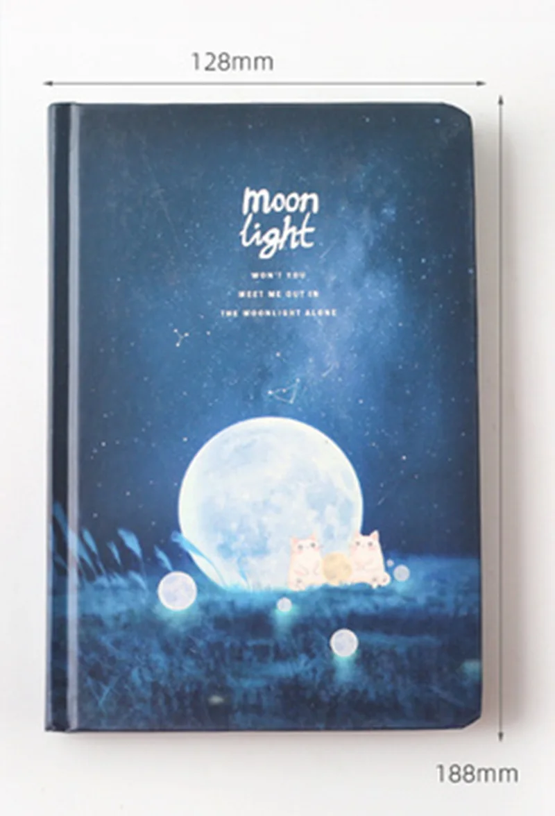 C A6 Moon light notebook Sketchbook светящаяся Девушка ручной черный эскиз книга ручная роспись твердый переплет школьные принадлежности Рисование Живопись - Цвет: C
