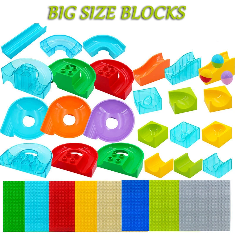 Toys Big Run Accessories DIY Bricks Base Plate Building Blocks knikkerbaan Maze Race Toys For Children Xmas - AliExpress