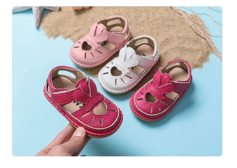 leather girl in boots Summer Infant Sandals Baby Girls Anti-collision Toddler Shoes Love Soft Bottom Genuine Leather Kids Children Beach Sandals extra wide fit children's shoes