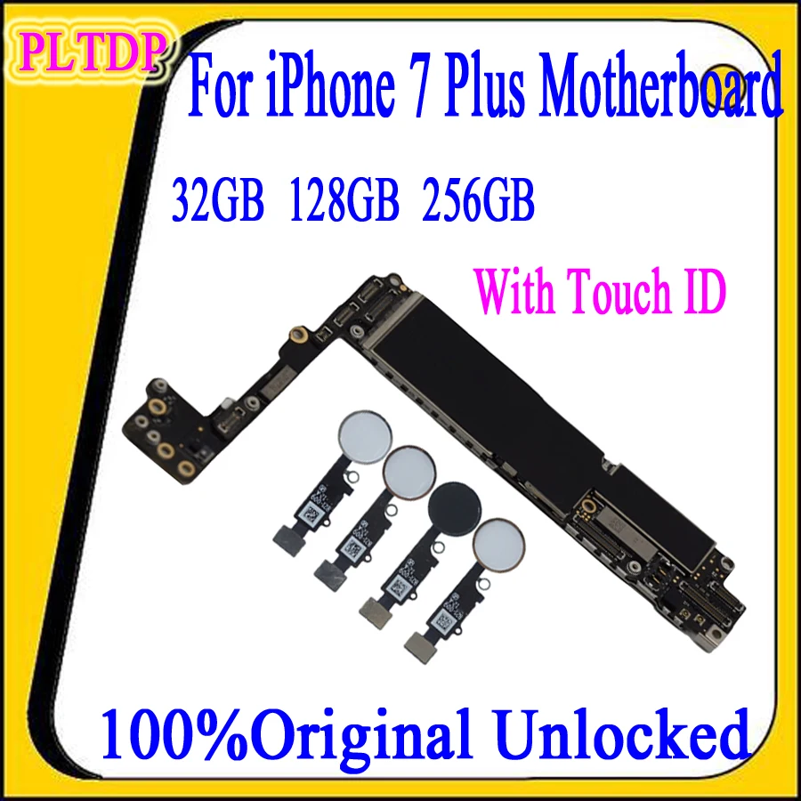 

Factory unlocked for iphone 7 Plus Motherboard With /Without Touch ID,100% Original for iphone 7P Logic board with Full Chips