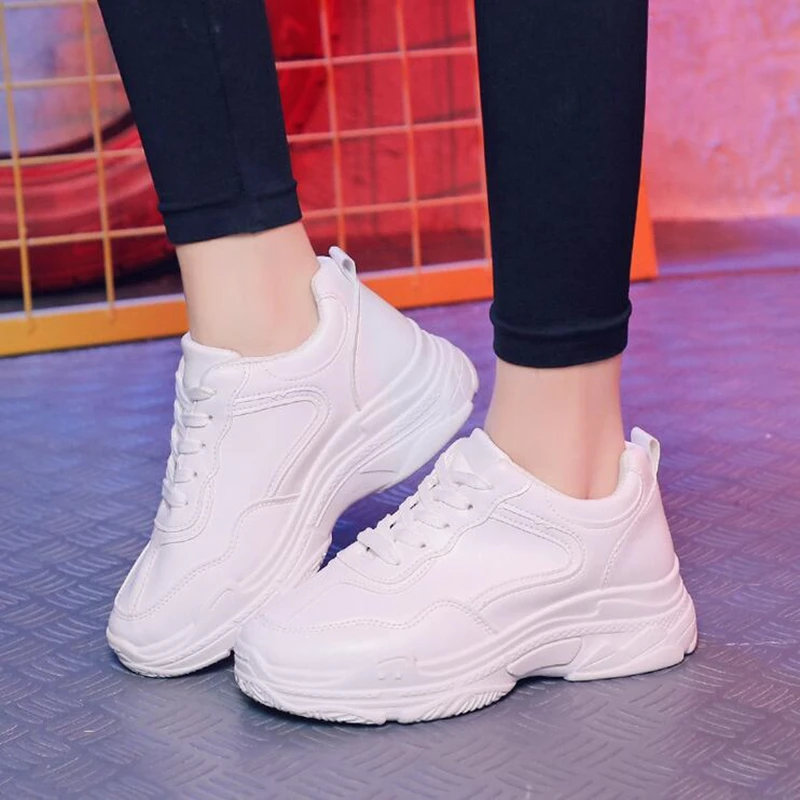 Woman Sneakers Platform Sport-Shoes White Trainers Spring Ladies Chaussure Femme
