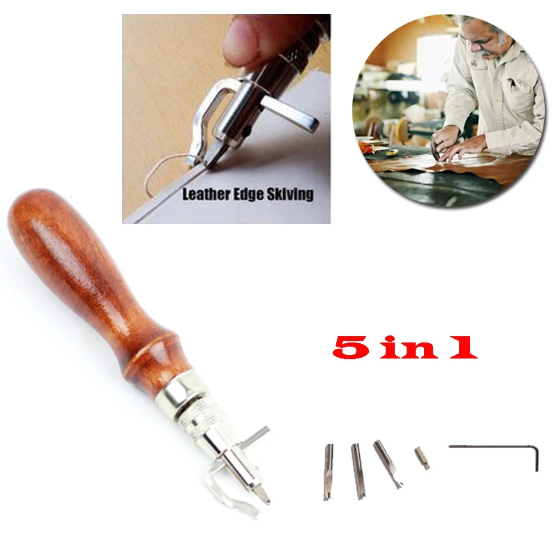 5-In-1 Leather Groover Adjustable Stitching DIY Crease Set Kit Stitch Tools