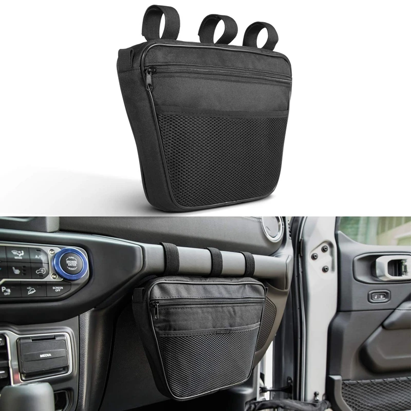 Passenger Seat Grab Bar Storage Bag Handle Accessory Pouch Organizer for Jeep Wrangler Jk Jl Jku Tj Yj Cj 1965-2018 | Автомобили и