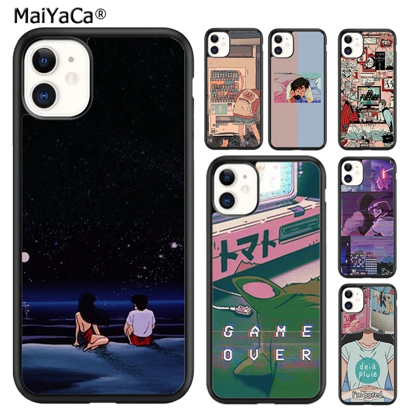 Maiyaca Japanese 90s Anime Aesthetic Phone Case Cover For Iphone Se 6 6s 7 8 Plus X Xr Xs 11 12 13 Pro Max Samsung S9 S10 Shell Phone Case Covers Aliexpress