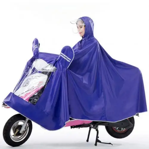 Универсальный прочный мотоцикл Скутер дождь водонепроницаемый с капюшоном плащ от дождя - Цвет: Purple 4XL