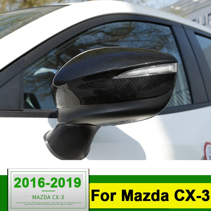Carbon fiber Car Rear-view Mirror Covers Shell Rearview Edge Guards Cover For Mazda CX3 CX-3 2016 2017 2018 Accessories | Автомобили и
