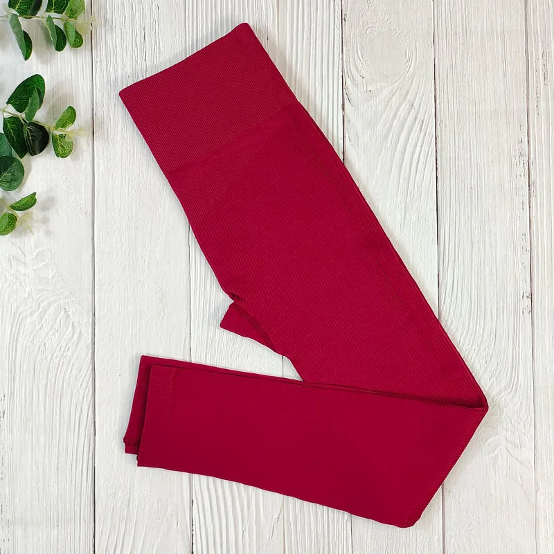 Tossy Ribbed Yoga Leggings Sport Tights Woman Seamless Knit Yoga Pants White Femme Gym Leggins Skinny Workout Fitness Push Up