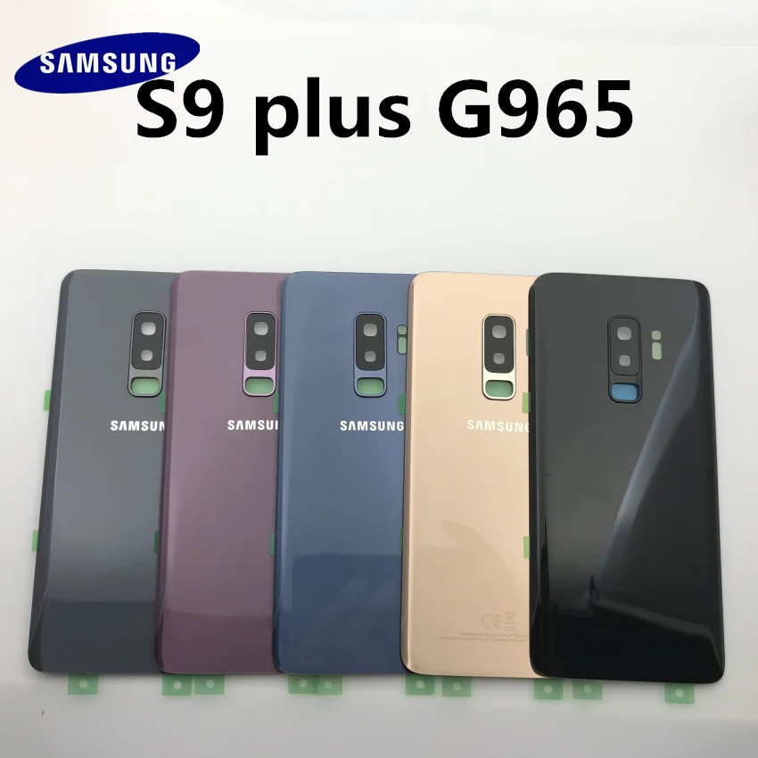 10 шт.,, новинка, для samsung Galaxy S9+ edge plus, G965, G965F, Задняя стеклянная крышка, задняя крышка, крышка батареи, корпус, замена