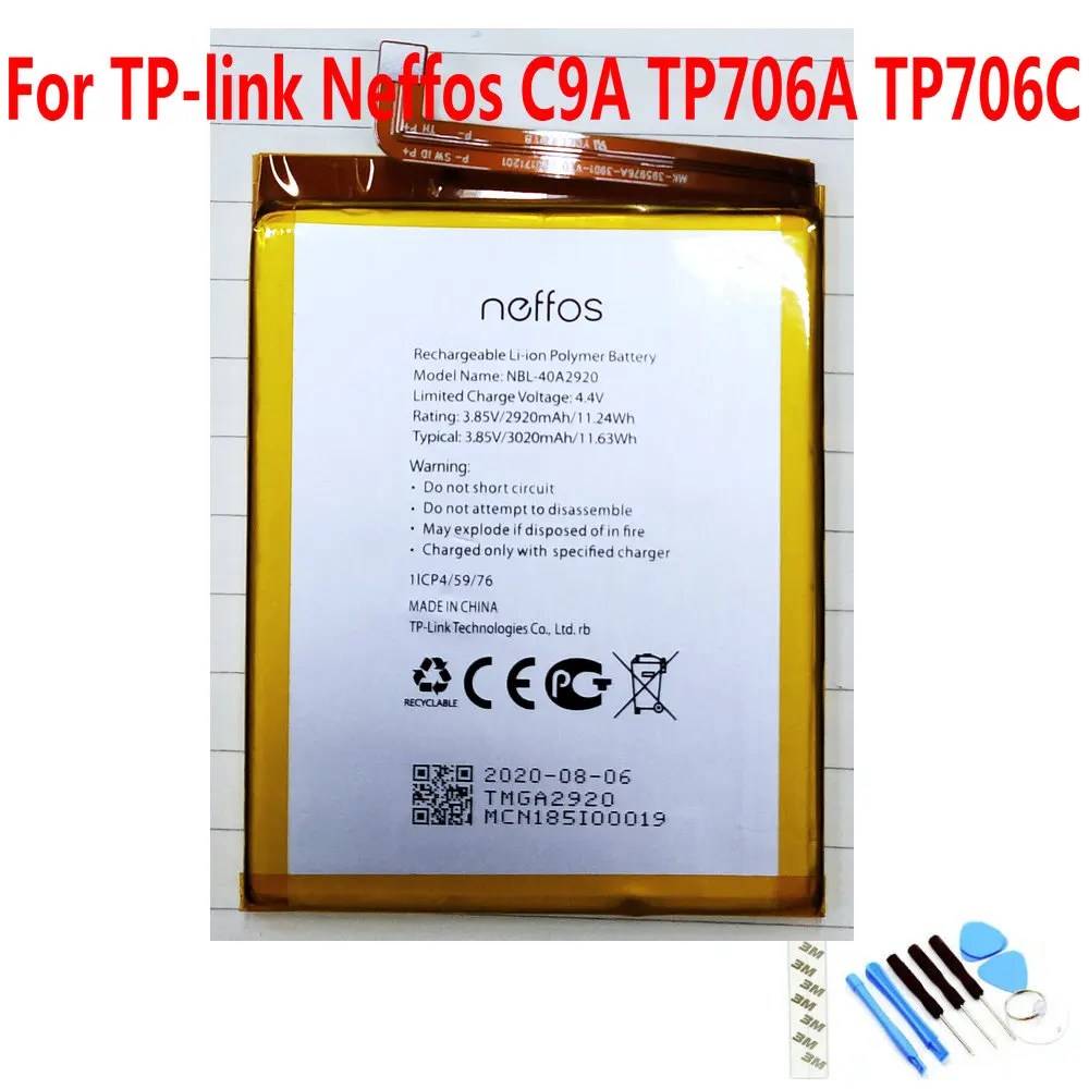 Новый оригинальный NBL-40A2920 аккумулятор 2920 мАч для TP-link Neffos C9A TP706A TP706C мобильный
