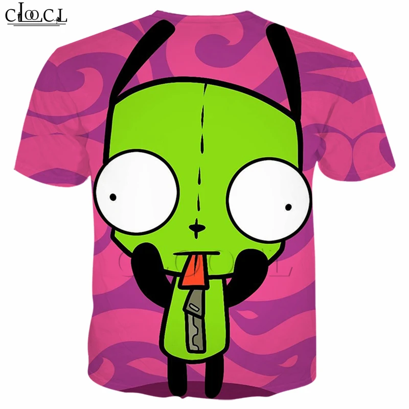 Футболки с принтом аниме Invader ZIM для мужчин и женщин мультяшная 3D футболка