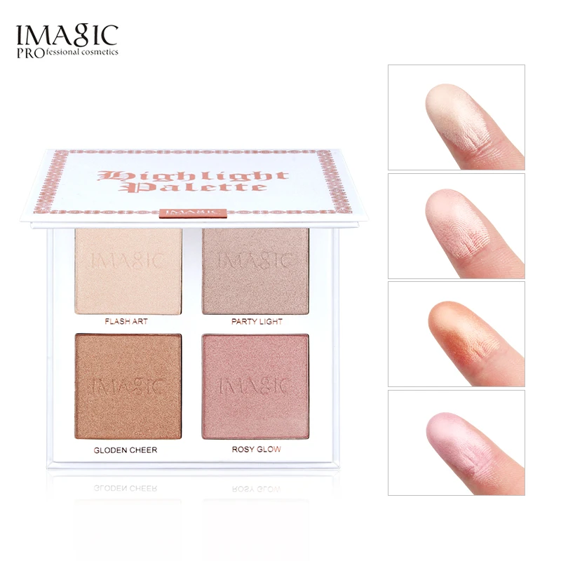 

4 Color Baked Highlighter Palette Shimmer Illuminator Contouring Brighten 3D Face Powder Makeup Bronzer Makeup Palette