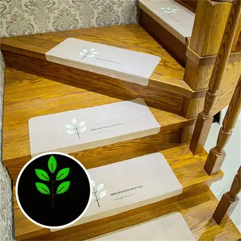 

Beige durable luminous home vision stair pad non-slip step mats embroidery stair mats glue self-adhesive luminous floor stickers