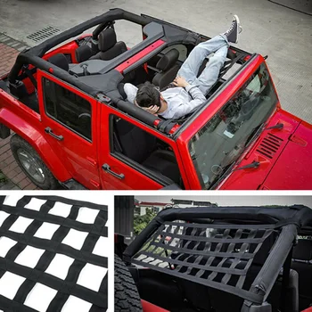 

Net Roof Hammock For Jeep Wrangler YJ TJ JK JL 61.5\" x 19\" Black Cargo