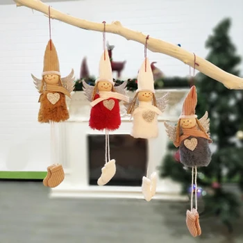 

Christmas Plush Cute Angel Doll Pendants Christmas Tree Hanging Ornaments New Year Children Gift Toys Home Decoration