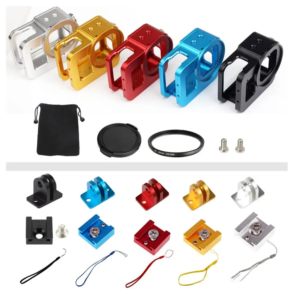 Металлический каркас защитный чехол Набор для GoPro 8 Sports camera Shell 52 мм UV фильтр алюминиевый сплав клетка для кролика чехол для DJI Osmo
