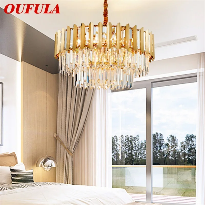 

OUFULA Modern LED Ceiling Chandelier Lights Crystal Luxury Creative Decorative Fixtures For Living Room Dining Room Villa Duplex