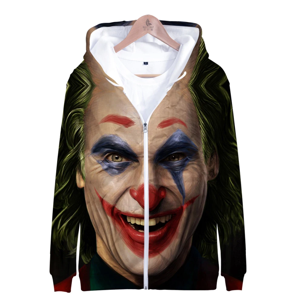 Лидер продаж HAHA Joker 3D худи на молнии для мужчин осень зима теплая Модная забавная уличная одежда 3D принт Джокер хип хоп куртки на молнии