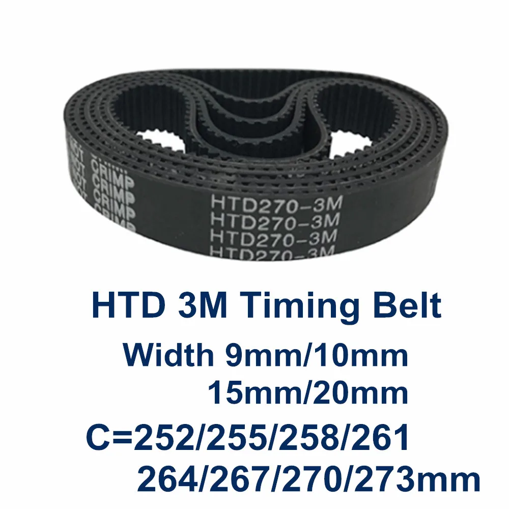 HTD-3M Pitch 3mm Timing Pulley Belts Close Loop Synchronous Belt Width 10mm 