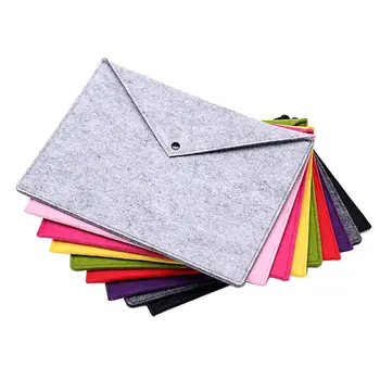 

Portable Solid Color Bag Office Document Envelop Storage Folder Portable A4 Felt File Folders Storage File Storage Bag