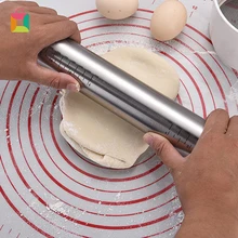 

Duolvqi Length Adjustable Rolling Pin Stainless Steel Fondant 43cm Rolling Pin Cake Roller Dough Rolling Pin Bakeware Tools TLSM