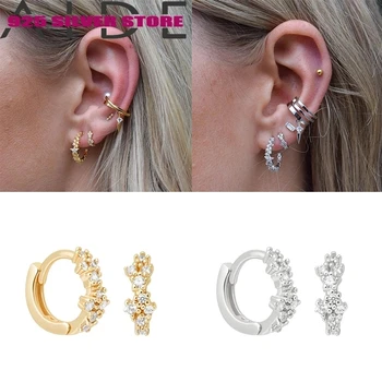 

Aide 925 Sterling Silver earrings ear Buckle Silver Earrings Round Circle Earrings Hoops Ear Rings Earings Jewelry For Male