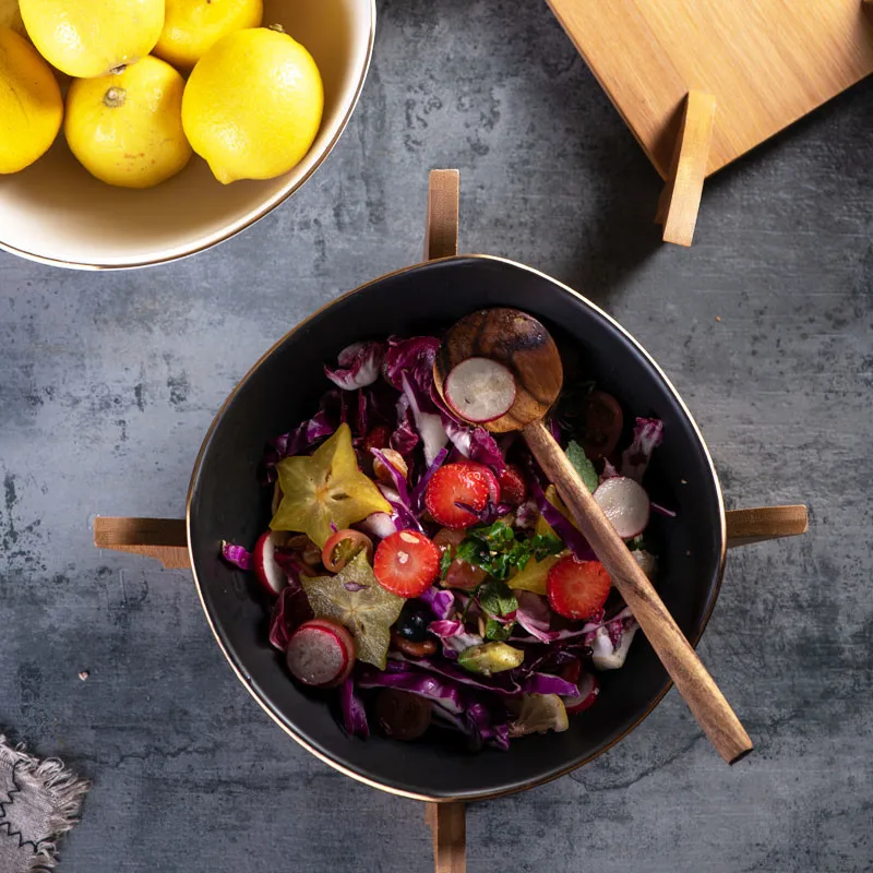 cerâmica praça frutas salada tigela decoração para