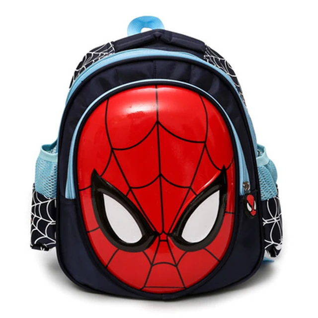 MARVEL SPIDERMAN Backpacks Super heroes New School Bag 3D stereo Children Boys Kindergarten Backpack Kids Children Cartoon Bags Deep Blue