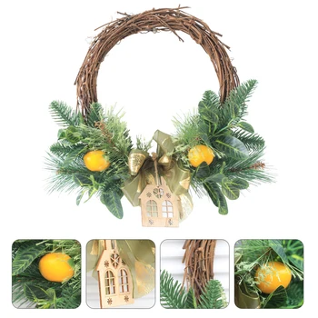 

Emulation Lemon Wreath Door Hanging Wreath Delicate Garland Wall Decoration Home Wreath Emulation Wreath for Decor Xmas Home A50