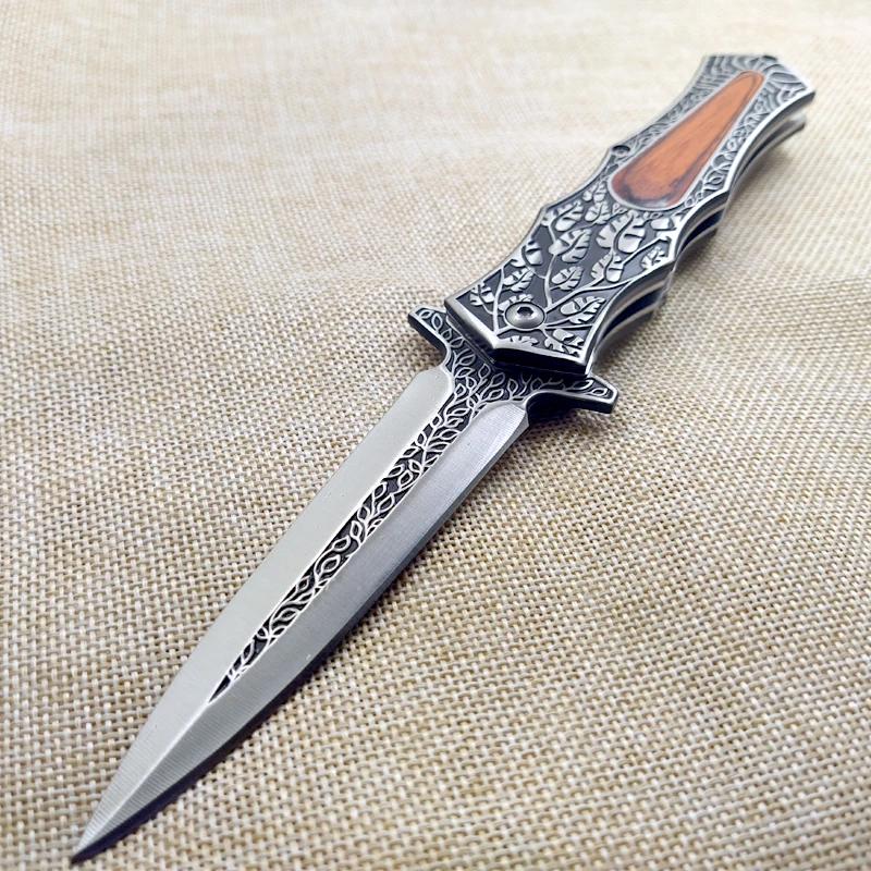 Тактические складные ножи тактический нож 440C стальное лезвие карманный нож для охоты и кемпинга выживания Открытый инструмент деревянная ручка нож