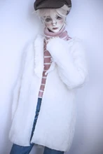 BJD – vêtements de poupée en velours blanc, peluche, col à franges, manteau cardigan Simple pour 1/3 1/4 BJD SD MSD SD17 oncle POPO68 SSDF, taille de poupée