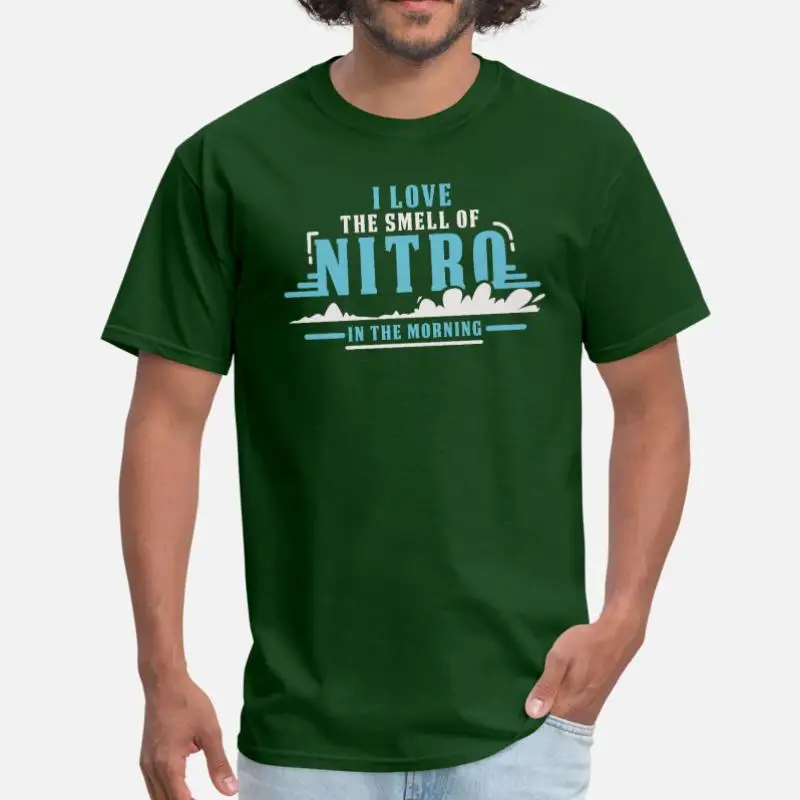 Новейшая футболка с надписью «I Love The Smell Of Nitro Racing Car Tuning Racing» Повседневная футболка из хлопка с круглым вырезом одежда больших размеров для S-5xl футболки - Цвет: Men-Army Green