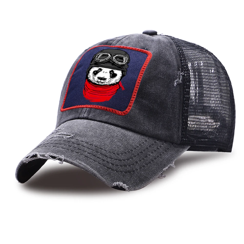 

Cool Panda Animal Mesh Baseball Caps Women Summer Breathable Sports Golf Cap Snapback Hats Men Washed Outdoor Unisex Trucker Hat