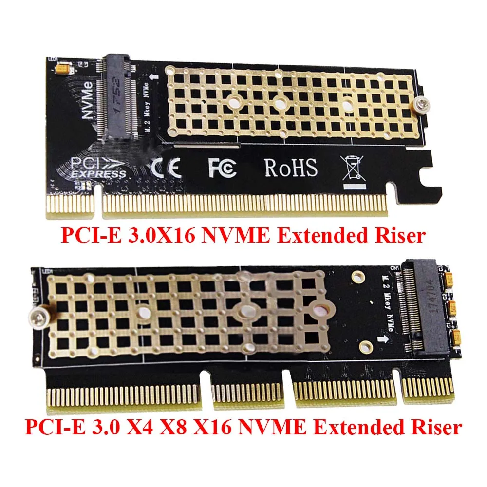 M-Key PCI-E X4 X8 X16 Riser Card PCI-E 3,0 m.2 NVME полноскоростная Плата расширения