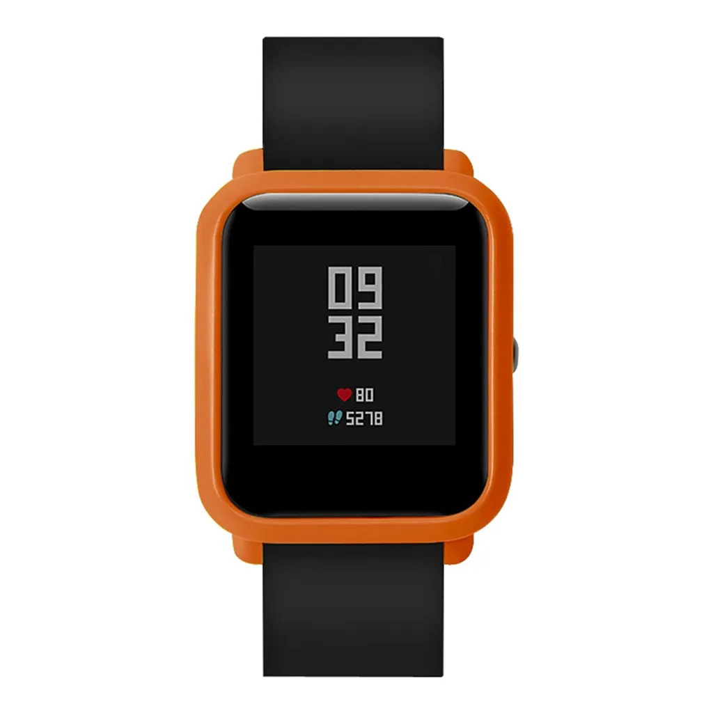 Тонкий цветной чехол из поликарбоната с защитной рамкой для часов Huami Amazfit Bip Younth с защитой экрана