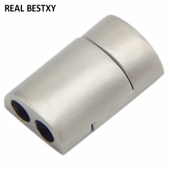 

20pcs/lot hole size: 3.5mm* two holes Magnetic Clasps 316LStainless Steel Magnet Buckle Connectors For DIY Leather Bracelet part