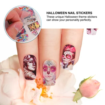 

22pcs Halloween Nail Stickers Premium Unique Fingernails Decor Nail Art Stickers Halloween Manicures Stickers for Girls