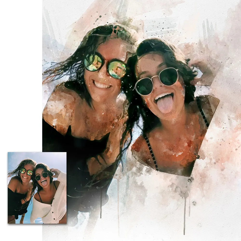 Personalized Watercolor Canvas Art - Unique Anniversary Gift